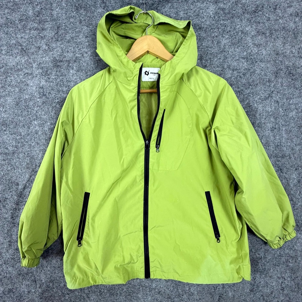 ZOSEE Hooded Jacket Kids 140/72 Lime Green Waterproof Windbreaker Outerwear